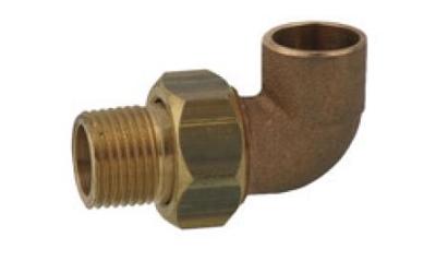 Kirchhoff Haakschroefkoppeling van rood messing 90°, blank, 18 mm x 1/2"ET, conische afdichting, 1 socket (4098g) - 989222055