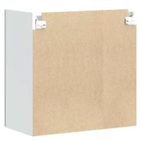 Keukenbovenkast met glazen deur Kalmar bewerkt hout hoogglanswit - thumbnail