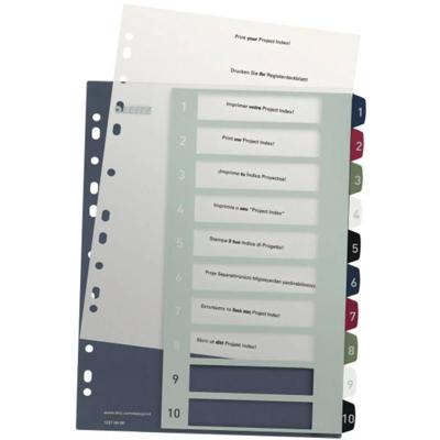 Leitz 1237 Style Register DIN A4 1-10 Polypropyleen Meerdere kleuren 10 tabbladen Extra breed, PC-beschrijfbaar 1237-00-00 Leitz 1237 Style Register DIN A4 1-10 Polypropyleen Meerdere kleuren 10 tabbladen Extra breed, PC-beschrijfbaar 1237-00-00