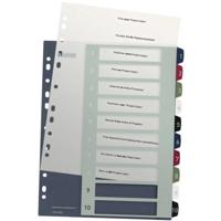 Leitz 1237 Style Register DIN A4 1-10 Polypropyleen Meerdere kleuren 10 tabbladen Extra breed, PC-beschrijfbaar 1237-00-00 - thumbnail