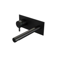 Black Edition inbouw wastafelmengkraan B2 met rechte uitloop en afdekplaat, mat zwart - thumbnail