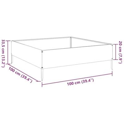 VidaXL Plantenbak verhoogd 100x100x33,5 cm gegalvaniseerd staal VidaXL Plantenbak verhoogd 100x100x33,5 cm gegalvaniseerd staal