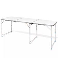 Campingtafel inklapbaar en verstelbaar in hoogte aluminium 180 x 60 cm - thumbnail