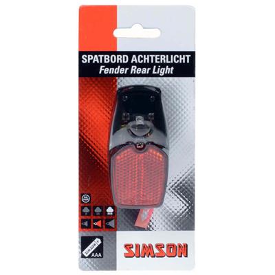 Simson spatbordachterlicht led incl. batterijen op kaart