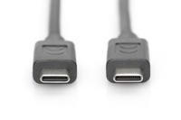 DIGITUS USB 2.0 aansluitkabel - 1.0 m - USB C (St) naar USB C (St) - 480 Mbit/s - Type-C kabel - afgeschermd - zwart - thumbnail