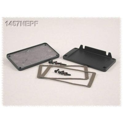 Hammond Electronics 1457NEPF-10 1457NEPF-10 Eindplaat Met flens (l x b x h) 12 x 104 x 55 mm Aluminium Zwart 10 stuk(s)
