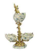 BRONZEN PORSELEINEN PRONKSTUK HOOGTE 74 CM - thumbnail