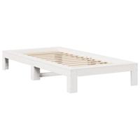 Bedframe zonder matras massief grenenhout wit 140x200 cm - thumbnail