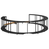VidaXL Hottub surround opbergruimte houten opstapje poly rattan zwart - thumbnail