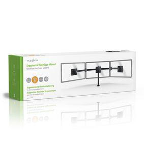 Nedis ergotmm100bk ergonomische monitorbeugel drie monitor-armen draai- en kantelbaar zwart - thumbnail