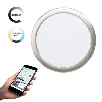 Eglo PlafonnièreZigbee Fueva-Z RVS - Ø 21,6cm - 98844