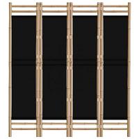 Kamerscherm 4-panelen inklapbaar 160 cm bamboe en canvas - thumbnail