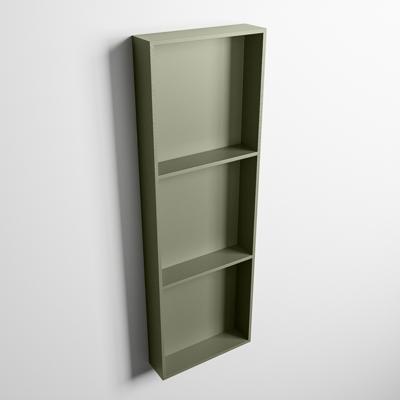 MONDIAZ EASY Nis 89,5x29,5cm in solid surface kleur Army | Army. 3 vakken geschikt voor in- of opbouw