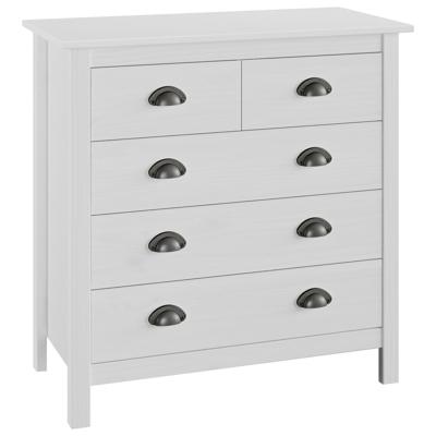 VidaXL Dressoir hill 79x40x80 cm massief grenenhout wit VidaXL Dressoir hill 79x40x80 cm massief grenenhout wit