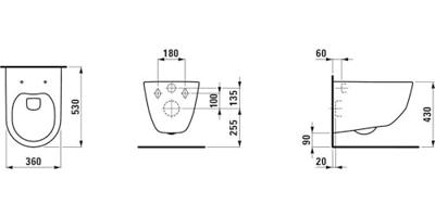 Laufen Pro wandcloset 36.5x53x34.5cm diepspoel rimless keramiek wit h8209660000001