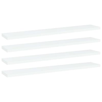 Wandschappen 4 st 60x10x1,5 cm bewerkt hout wit Wandschappen 4 st 60x10x1,5 cm bewerkt hout wit