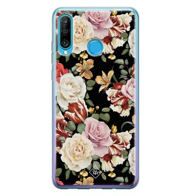 Huawei P30 Lite siliconen hoesje - Flowerpower