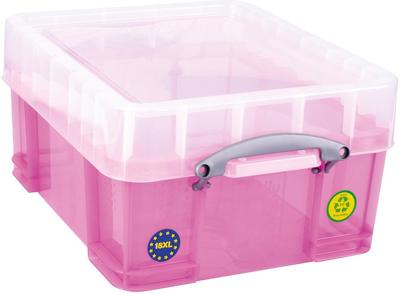 Really Useful Box opbergdoos 18 liter XL, transparant roze Really Useful Box opbergdoos 18 liter XL, transparant roze