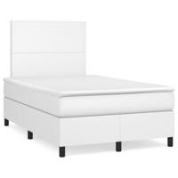 Boxspring met matras kunstleer wit 120x200 cm - thumbnail
