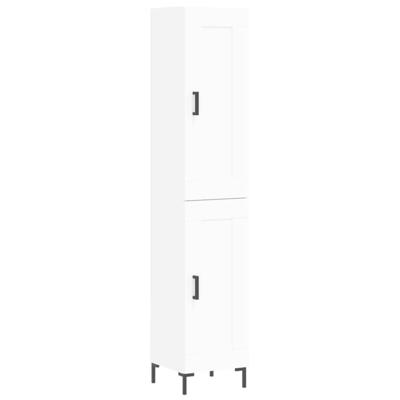 Hoge kast 34,5x34x180 cm bewerkt hout wit