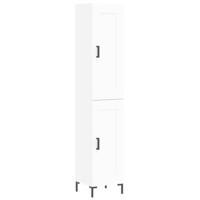 Hoge kast 34,5x34x180 cm bewerkt hout wit - thumbnail