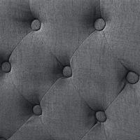 Eetkamerstoelen 2 stuks eikenhout en stof donkergrijs - thumbnail