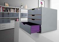 Durable VARICOLOR 4 SAFE - 7606 760627 Ladebox Grijs DIN A4, DIN C4, Folio, Letter Aantal lades: 4 - thumbnail