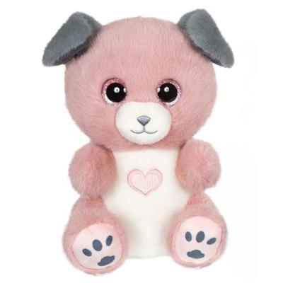 Pluche hond - GIPSY TOYS - CANDY - poederroze en grijs - 23 cm - hartje op zijn buik