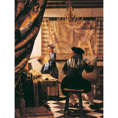 Kunstdruk Johannes Vermeer - Die Malkunst 60x80cm