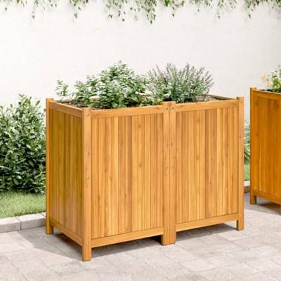VidaXL Plantenbak met voering 100x50x75 cm massief acaciahout