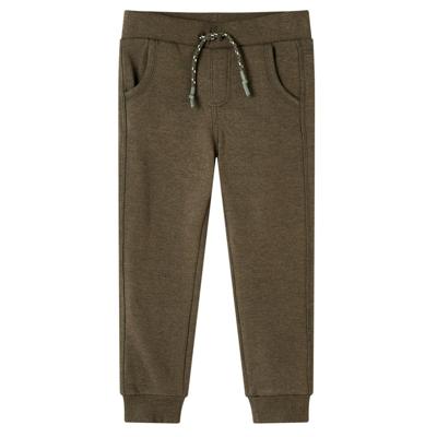 Kinderjoggingbroek 116 gemleerd kakikleurig Kinderjoggingbroek 116 gemleerd kakikleurig