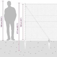 VidaXL Afrasteringspaal groen 10 x 1,6 m (50 mm gaas) staal en pvc - thumbnail