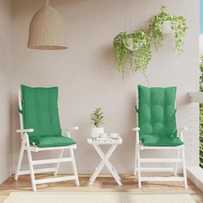VidaXL Stoelkussens 2 st hoge rug oxford stof groen VidaXL Stoelkussens 2 st hoge rug oxford stof groen