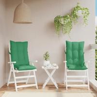 VidaXL Stoelkussens 2 st hoge rug oxford stof groen - thumbnail