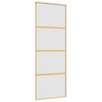 Schuifdeur 76x205 cm mat ESG-glas en aluminium goudkleurig - thumbnail