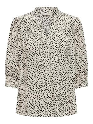 Only Onlraya 3/4 Shirt Wvn Noos Blouse Cloud Dancer Black Graphic Dot