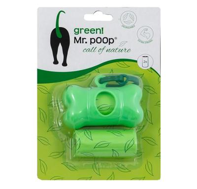 Mr. Poop! Hondenpoepzakjes met dispenser - Biologisch afbreekbaar - Groen