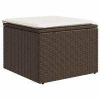 9-delige Loungeset met kussens poly rattan bruin - thumbnail