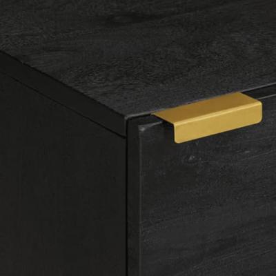 Nachtkastje 2 st 40x33x46 cm massief mangohout zwart