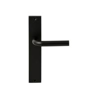 Hardbrass Deurkruk Oslo op rechthoekig langschild blind - zwart - thumbnail