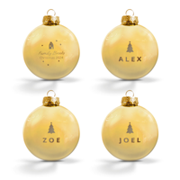 Kerstbal met naam - Goud - 4 stuks - thumbnail