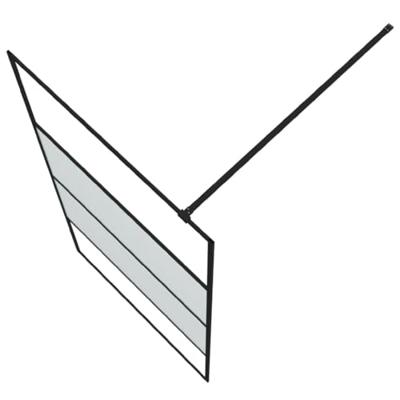 Inloopdouchewand 100x195 cm halfmat ESG-glas zwart