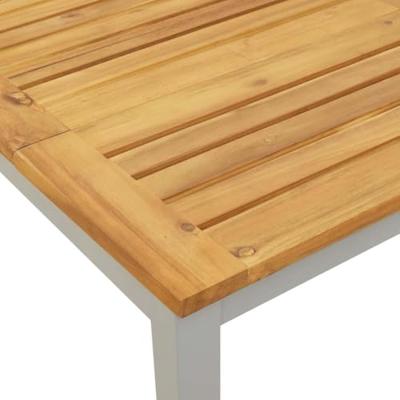 Ligbed 1-persoon Grijs 200 x 55 x 35cm Massief acaciahout