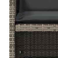 Tuinstoelen 4 st met kussens poly rattan grijs - thumbnail