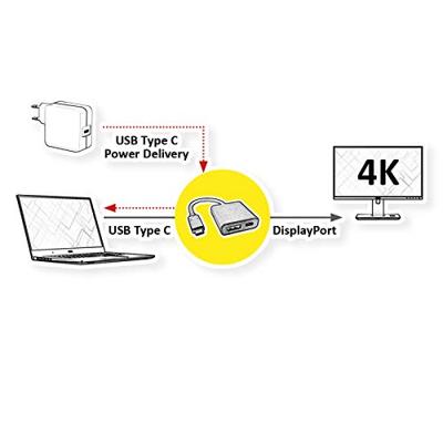 ROLINE Display Adapter USB Type C - DisplayPort v1.2 + PD - thumbnail