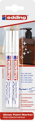 Paintmarker edding 751 oliebasis 1-2mm wit bls 2x Paintmarker edding 751 oliebasis 1-2mm wit bls 2x