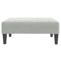 Slaapbank 2-zits met voetenbank fluweel lichtgrijs - thumbnail