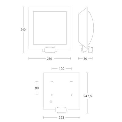 Steinel AUSSENLEUCHTE L 20 S EDELSTAHL 566814 Buitenlamp met bewegingsmelder (wand) LED E27 60 W Zilver