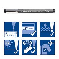 Fineliner Staedtler Pigment 308 zwart set 4+2 gratis | 16 stuks - thumbnail