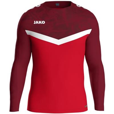 JAKO 8824K Sweater Iconic Kids - Rood/Wijnrood - 128